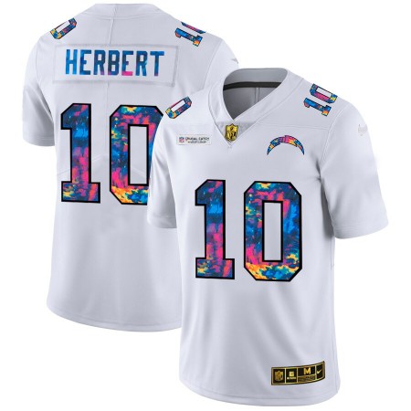 Camiseta Hombre NFL Los Angeles Chargers Justin Herbert 10 Nike 2020 Multicolor Blanco